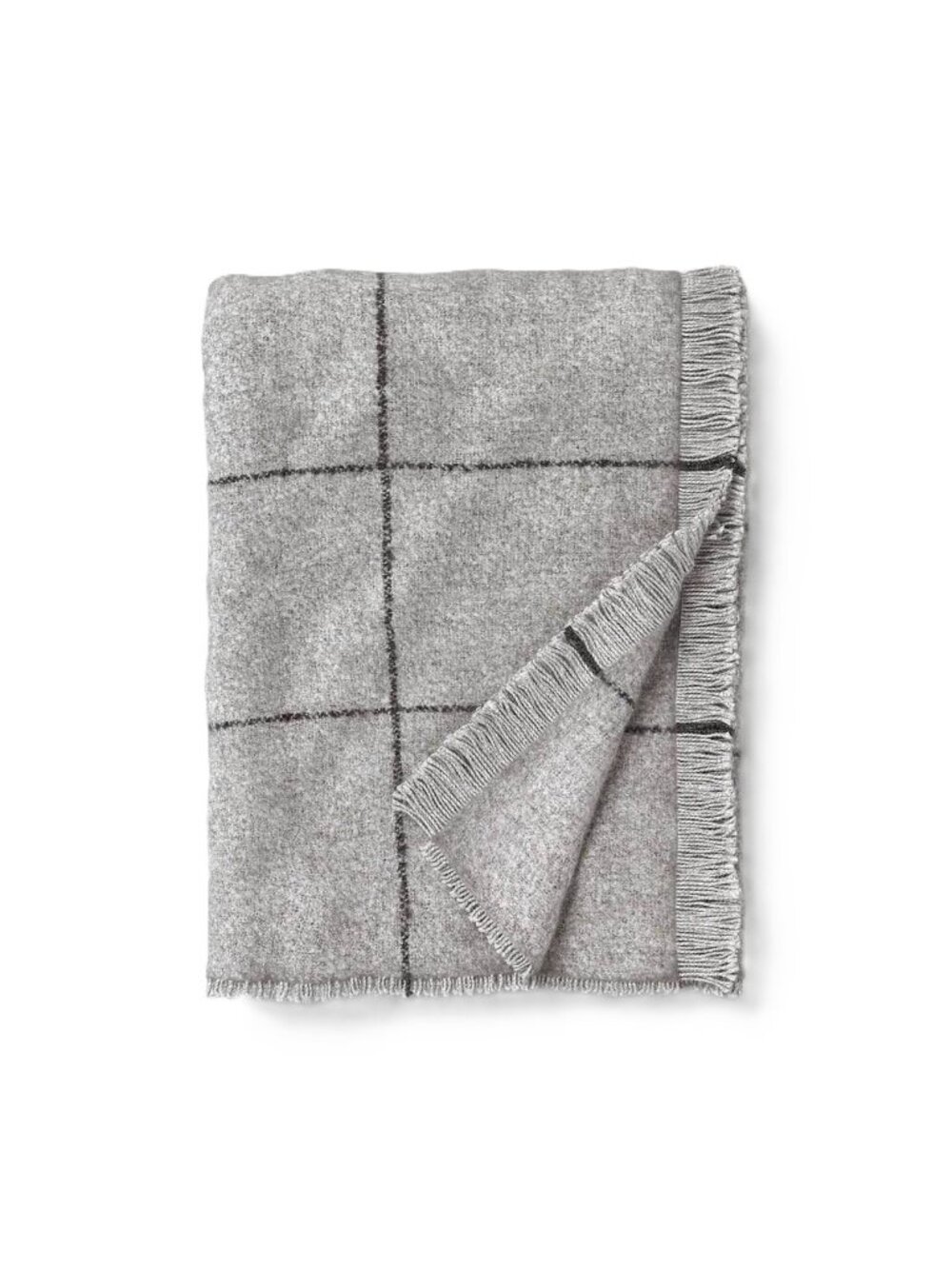 Threshold Gray Windowpane Pattern Bouclé Textured Throw Accent Blanket 50" x 60"